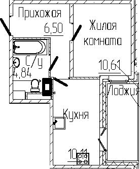 Планировка — SERTOLOVO PARK, 1-комн., 32 м²