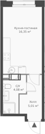 Планировка — ВЕРЕН НОРТ Cертолово, Студия, 26 м²