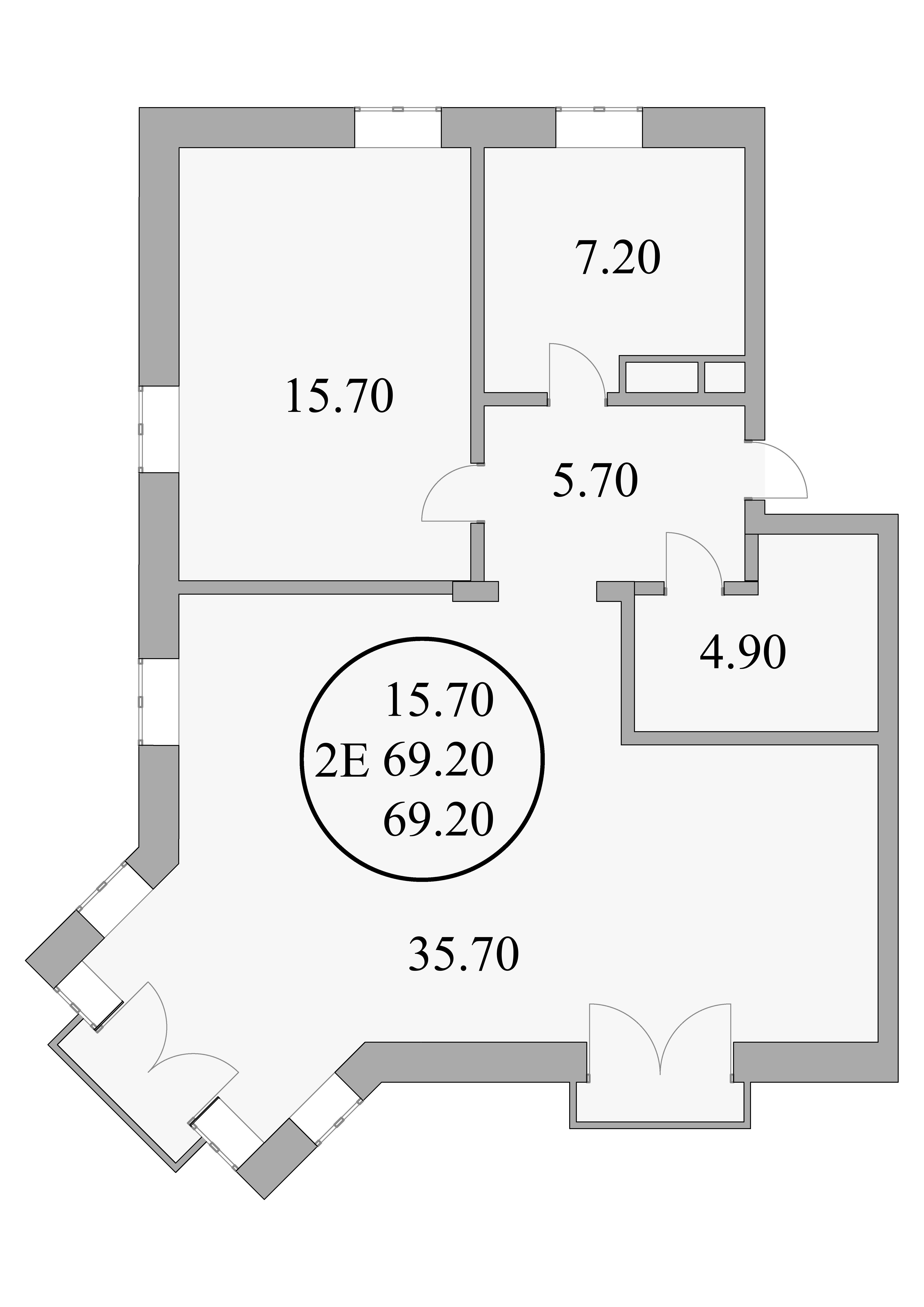 Планировка — Коттеджный поселок Ламбридж, 2-комн., 75 м²