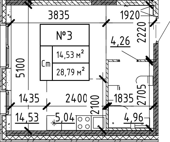 Планировка — Аннино Сити, Студия, 29 м²