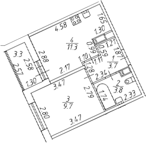 Планировка — Полис ЛАВрики, 2-комн., 29 м²
