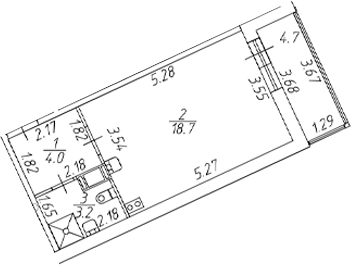Планировка — Полис ЛАВрики, Студия, 26 м²