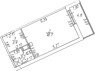 Планировка — Полис ЛАВрики, Студия, 26 м²