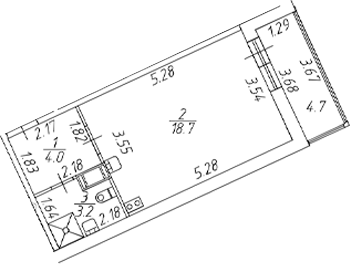 Планировка — Полис ЛАВрики, Студия, 26 м²