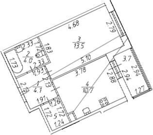 Планировка — Полис ЛАВрики, 1-комн., 35 м²