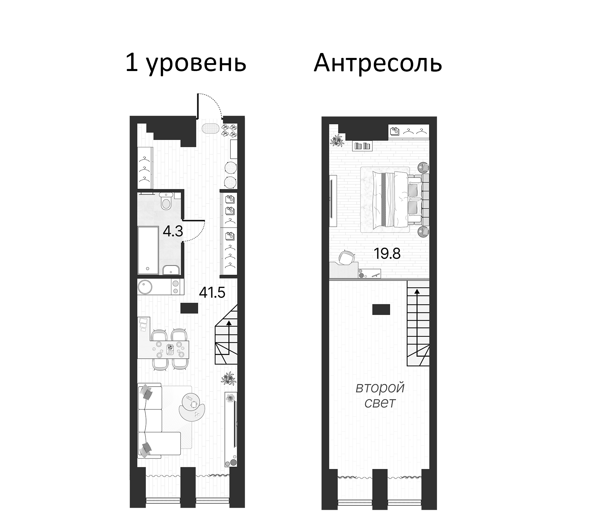 Планировка — Serebro by Avenue-apart, 2-комн., 66 м²