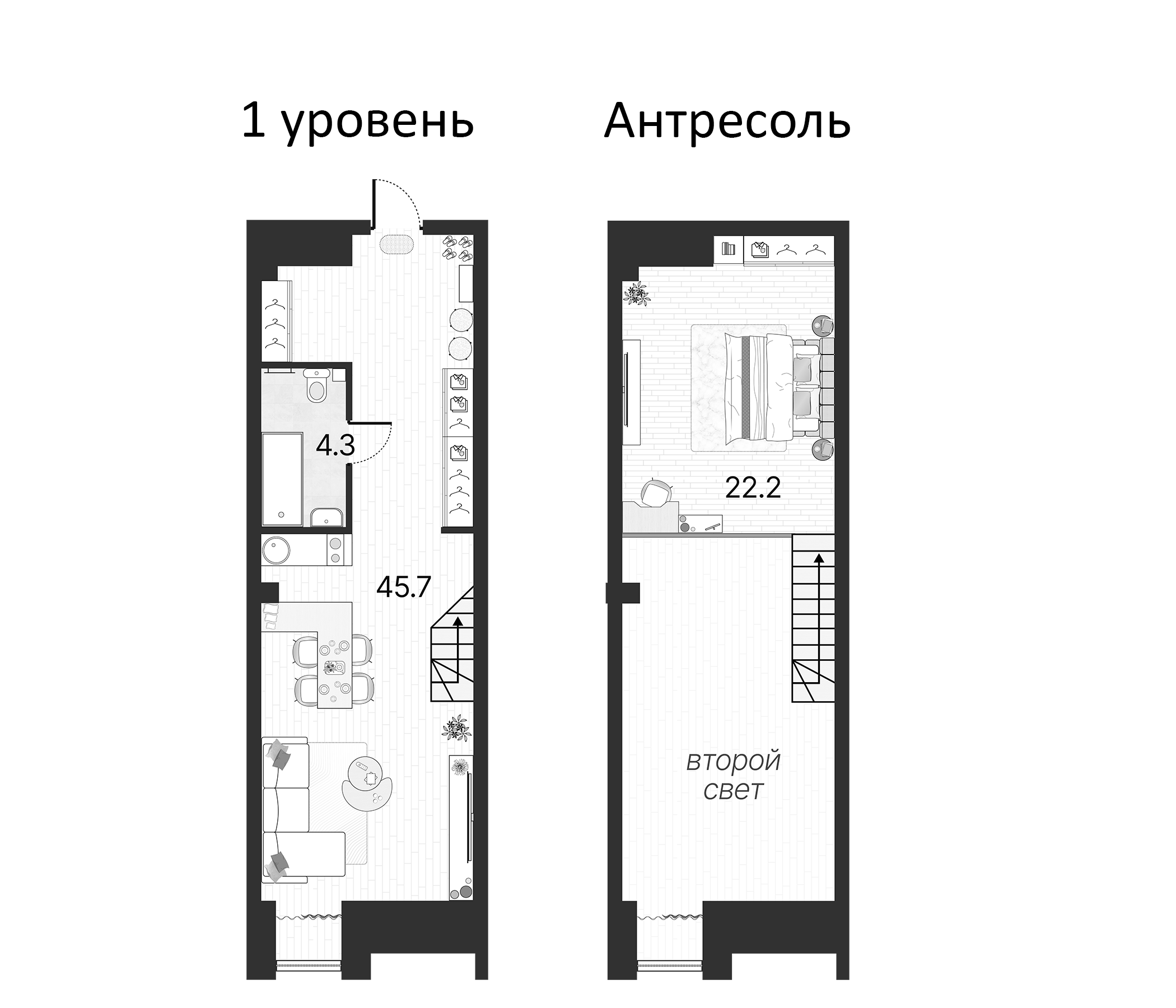 Планировка — Serebro by Avenue-apart, 2-комн., 72 м²