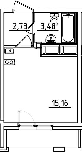 Планировка — Старлайт, Студия, 21 м²