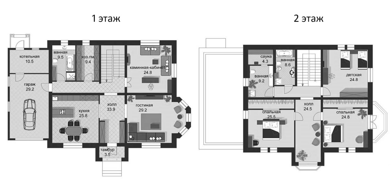 Планировка — Коттеджный поселок Новая Романовка, 5-комн., 316 м²