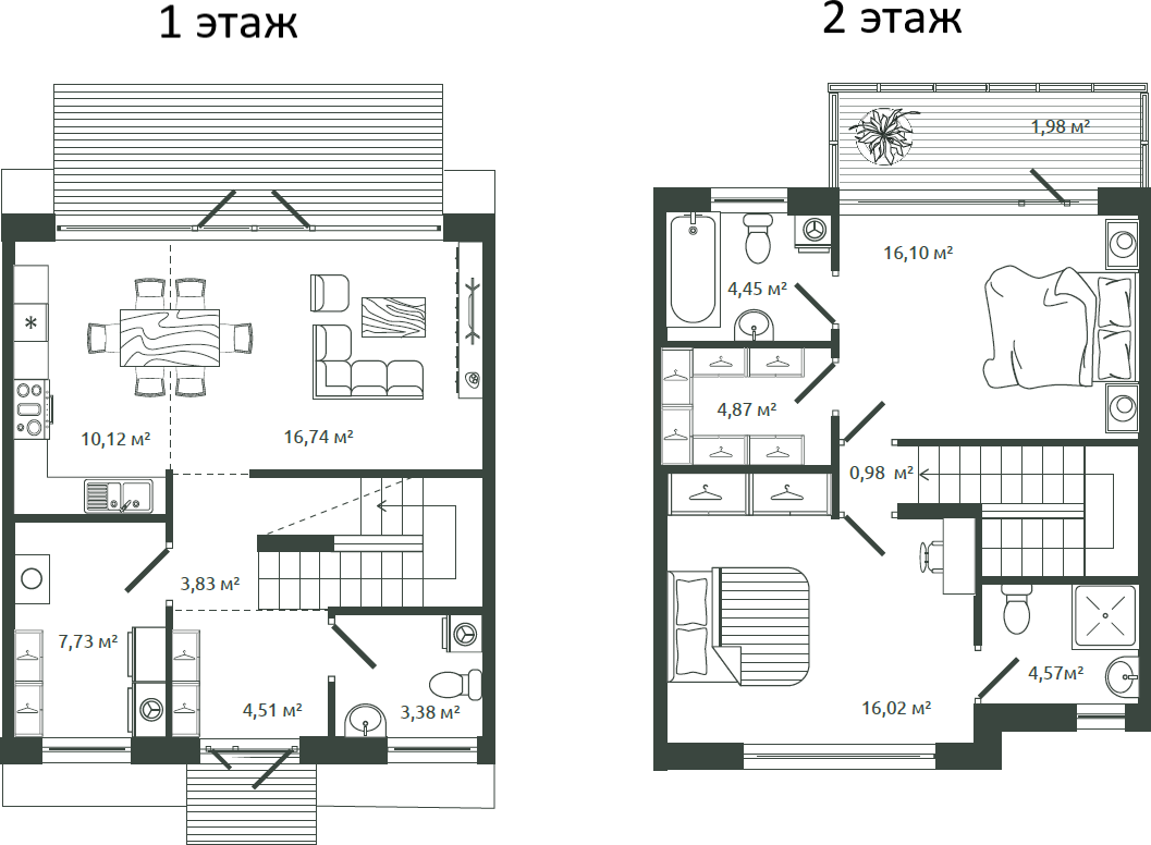 Планировка — Моменты.Repino, 2-комн., 93 м²
