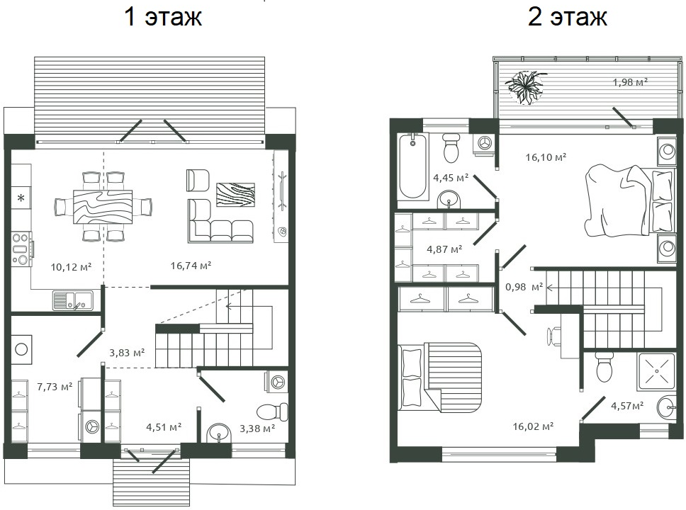 Планировка — Моменты.Repino, 2-комн., 93 м²