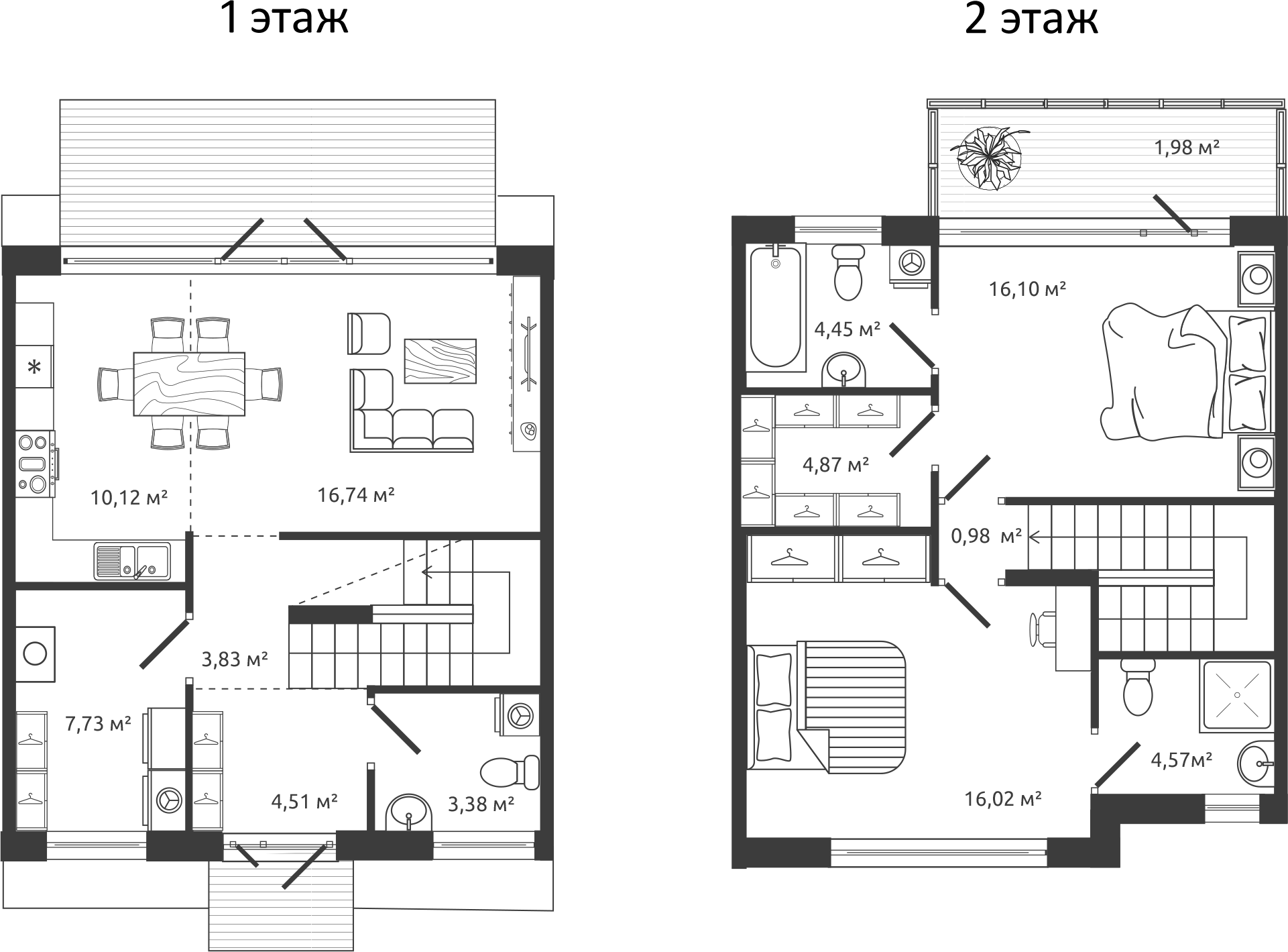 Планировка — Моменты.Repino, 2-комн., 93 м²