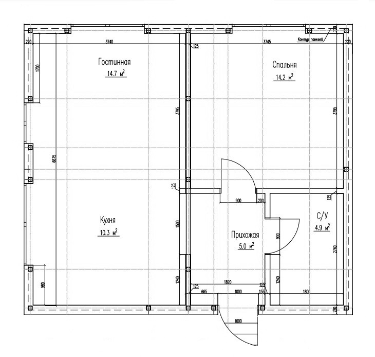 Планировка — Коттеджный поселок Панорамный, 1-комн., 49 м²