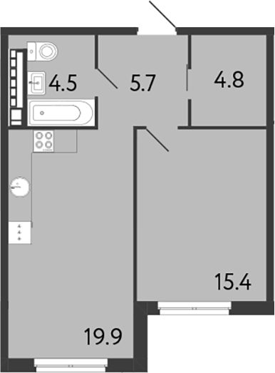 Планировка — Визионер, 2-комн., 50 м²