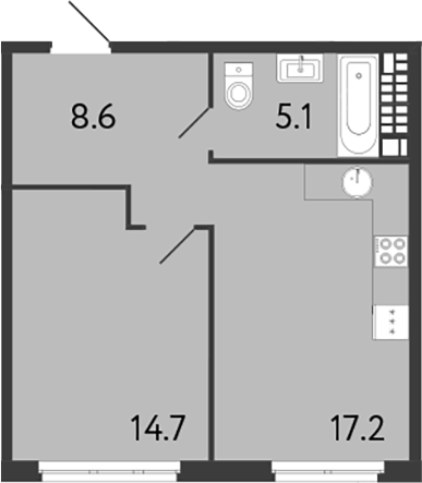 Планировка — Визионер, 2-комн., 46 м²