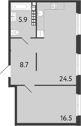 Планировка — Визионер, 2-комн., 56 м²