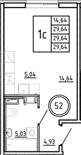 Планировка — Образцовый квартал, Студия, 30 м²