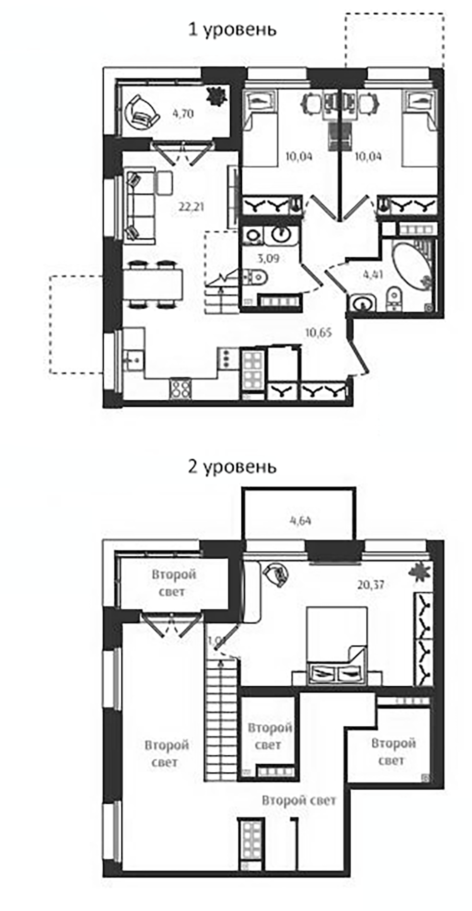 Планировка — Ranta Residence, 4-комн., 82 м²