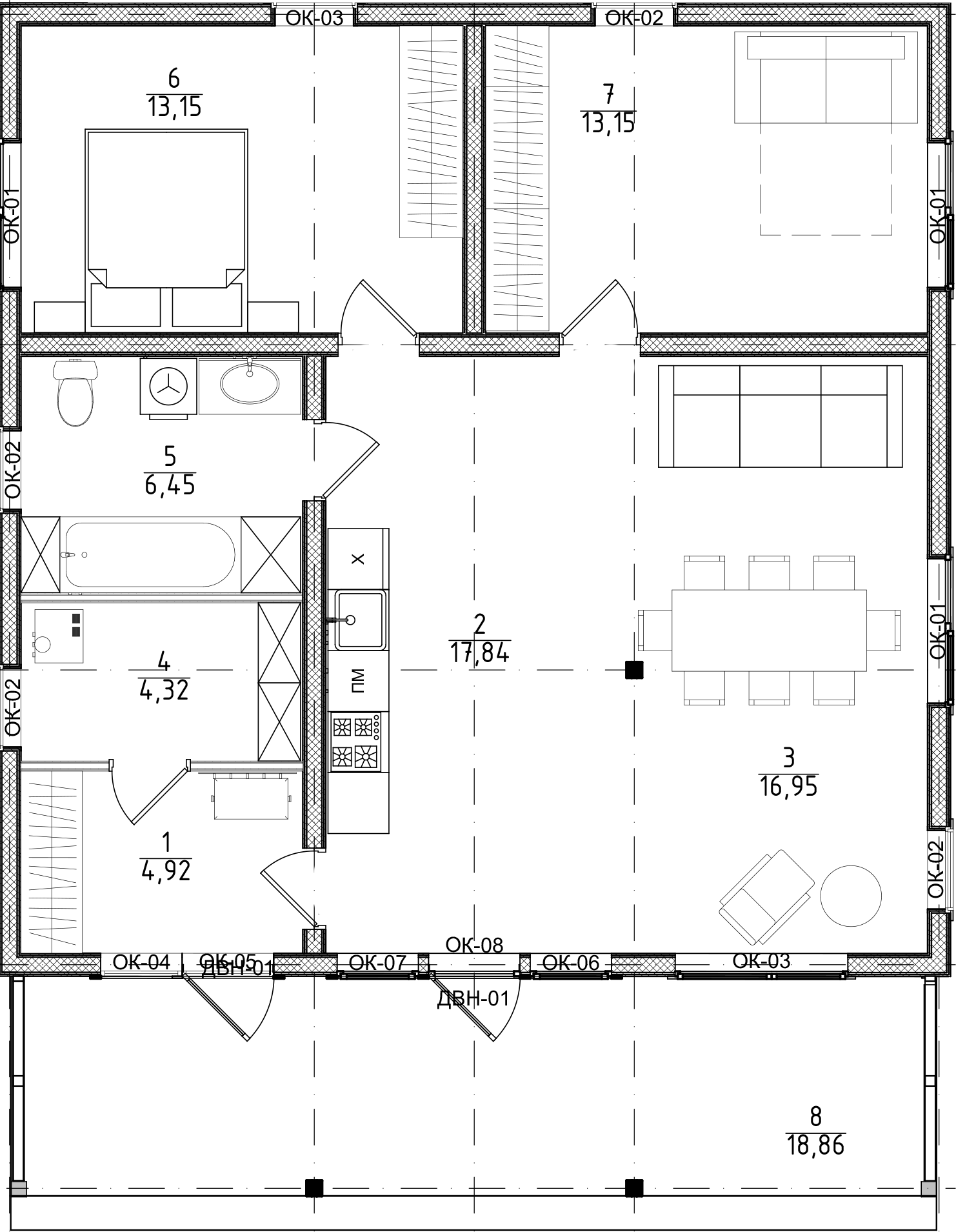 Планировка — Коттеджный поселок Новые кузнецы, 2-комн., 74 м²