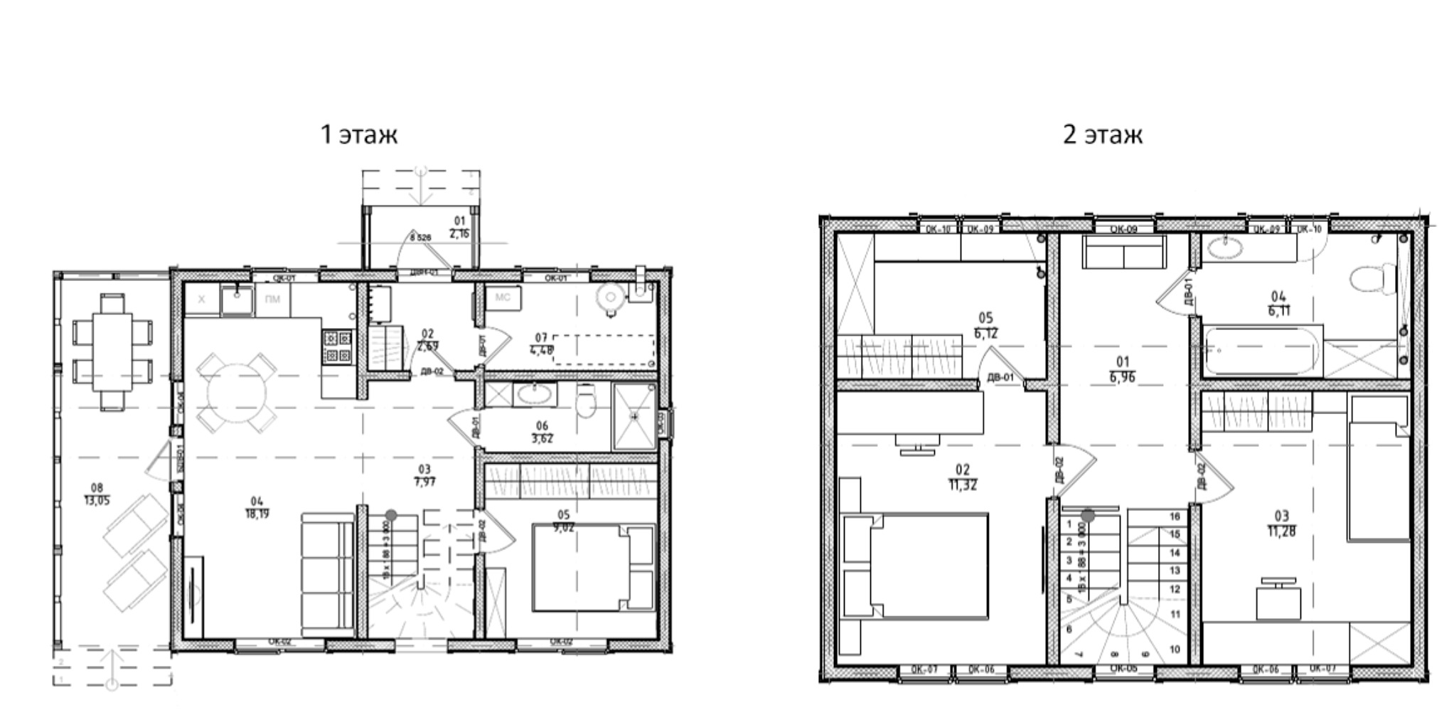 Планировка — Коттеджный поселок Новичково, 3-комн., 88 м²