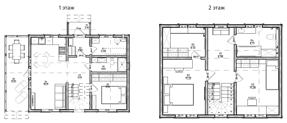 Планировка — Коттеджный поселок Новичково, 3-комн., 88 м²