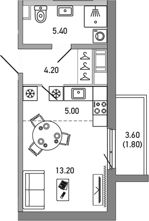 Планировка — LOVO, Студия, 28 м²