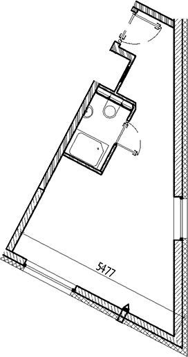 Планировка — Vertical Московская, Студия, 26 м²