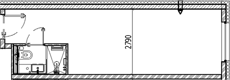 Планировка — Vertical Московская, Студия, 24 м²