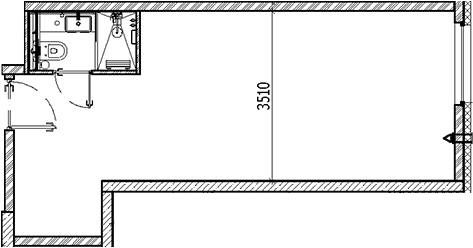 Планировка — Vertical Московская, Студия, 33 м²