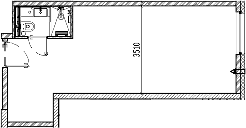 Планировка — Vertical Московская, Студия, 33 м²