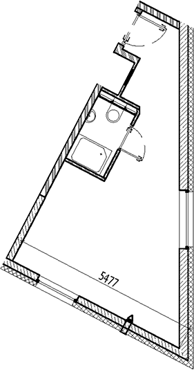 Планировка — Vertical Московская, Студия, 26 м²