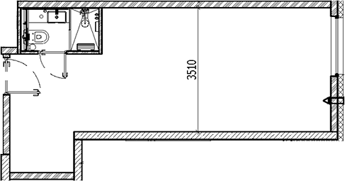 Планировка — Vertical Московская, Студия, 33 м²