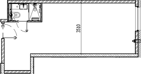 Планировка — Vertical Московская, Студия, 33 м²