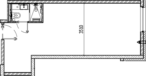 Планировка — Vertical Московская, Студия, 33 м²