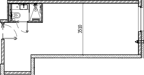 Планировка — Vertical Московская, Студия, 33 м²