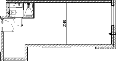 Планировка — Vertical Московская, Студия, 33 м²