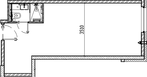 Планировка — Vertical Московская, Студия, 33 м²