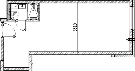 Планировка — Vertical Московская, Студия, 33 м²
