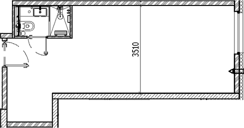 Планировка — Vertical Московская, Студия, 33 м²