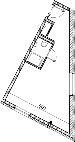 Планировка — Vertical Московская, Студия, 26 м²