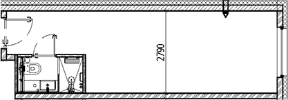 Планировка — Vertical Московская, Студия, 25 м²