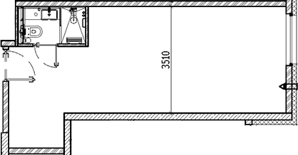 Планировка — Vertical Московская, Студия, 33 м²