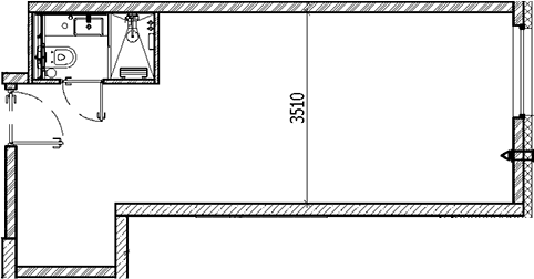 Планировка — Vertical Московская, Студия, 33 м²