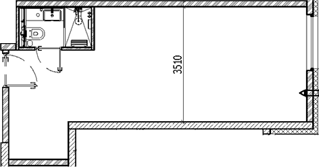 Планировка — Vertical Московская, Студия, 33 м²