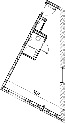Планировка — Vertical Московская, Студия, 26 м²