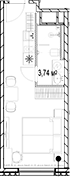 Планировка — МФК SAAN, Студия, 22 м²