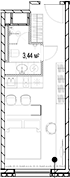 Планировка — МФК SAAN, Студия, 22 м²