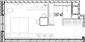 Планировка — МФК SAAN, Студия, 26 м²