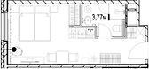 Планировка — МФК SAAN, Студия, 24 м²