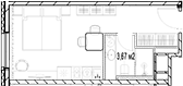 Планировка — МФК SAAN, Студия, 24 м²